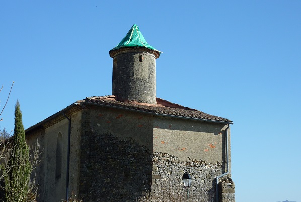 Bâchage du clocheton église de Leychert